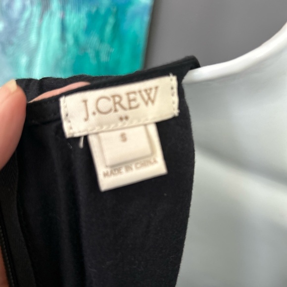 J CREW Top Womens‎ Small Black Sleeveless Tank Fringe Hem Zip Back Ponte Stretch - Picture 8 of 13